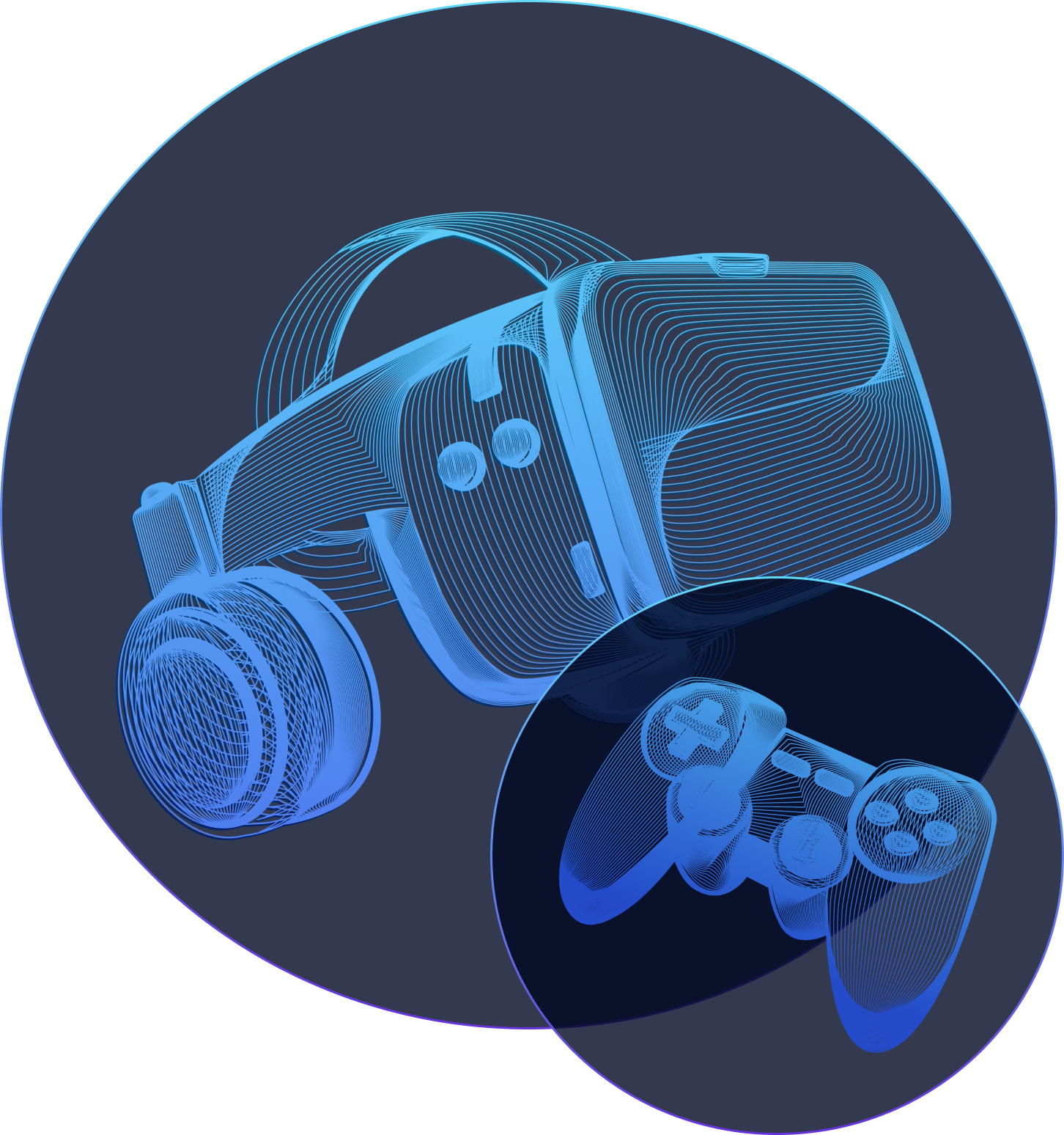 Images of VR Headset and controller